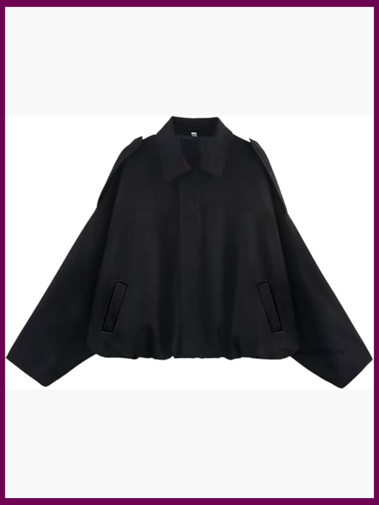 Oversized Faux Suede Bomber Jacket, Long Sleeve Streetwear Pilot Coat